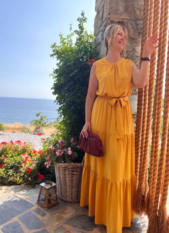 Αρχική 26 Μαξι αμάνικο φόρεμα με 3 βολάν