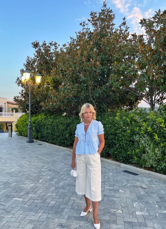 Αρχική 12 Καρό μπλούζα  με μανίκια