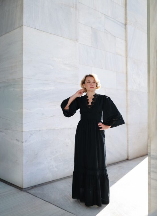 Nefeli long poplin dress