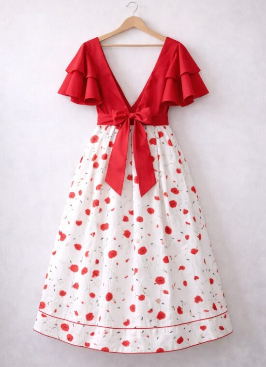 Midi φούστα Παπαρούνες